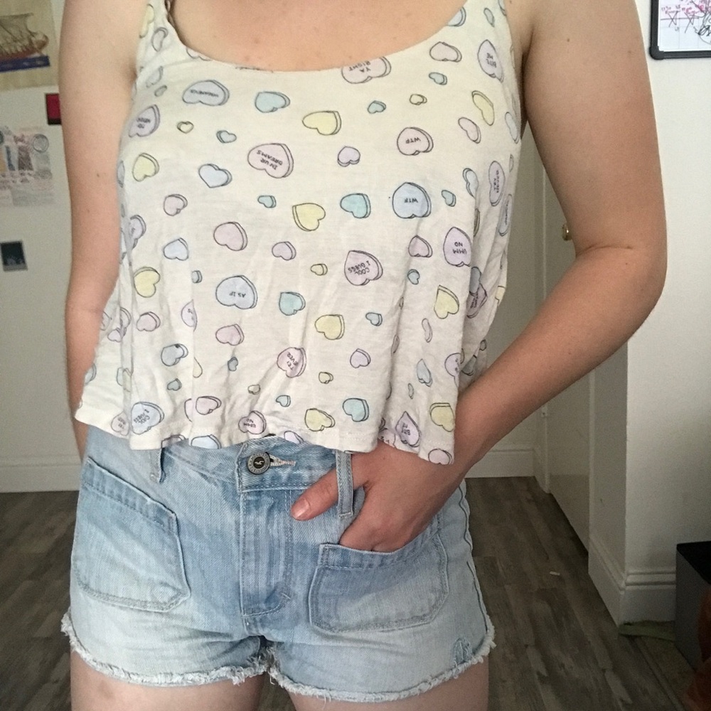 PacSun Heart tank w/ Hollister High Waisted Shorts